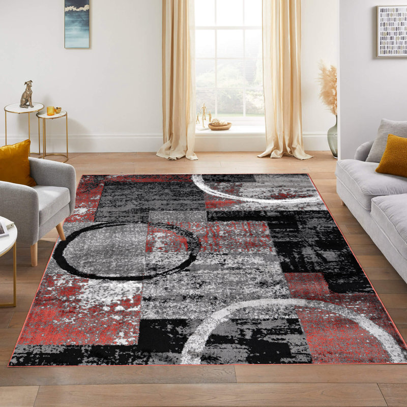Abstract Area Rug, Terra, Rectangle 200 x 290 cm