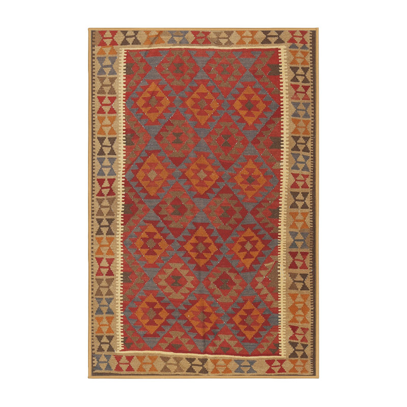 Tapis traditionnel mehroon/noir/crème Yanley, Rectangle 5 pi x 7 pi