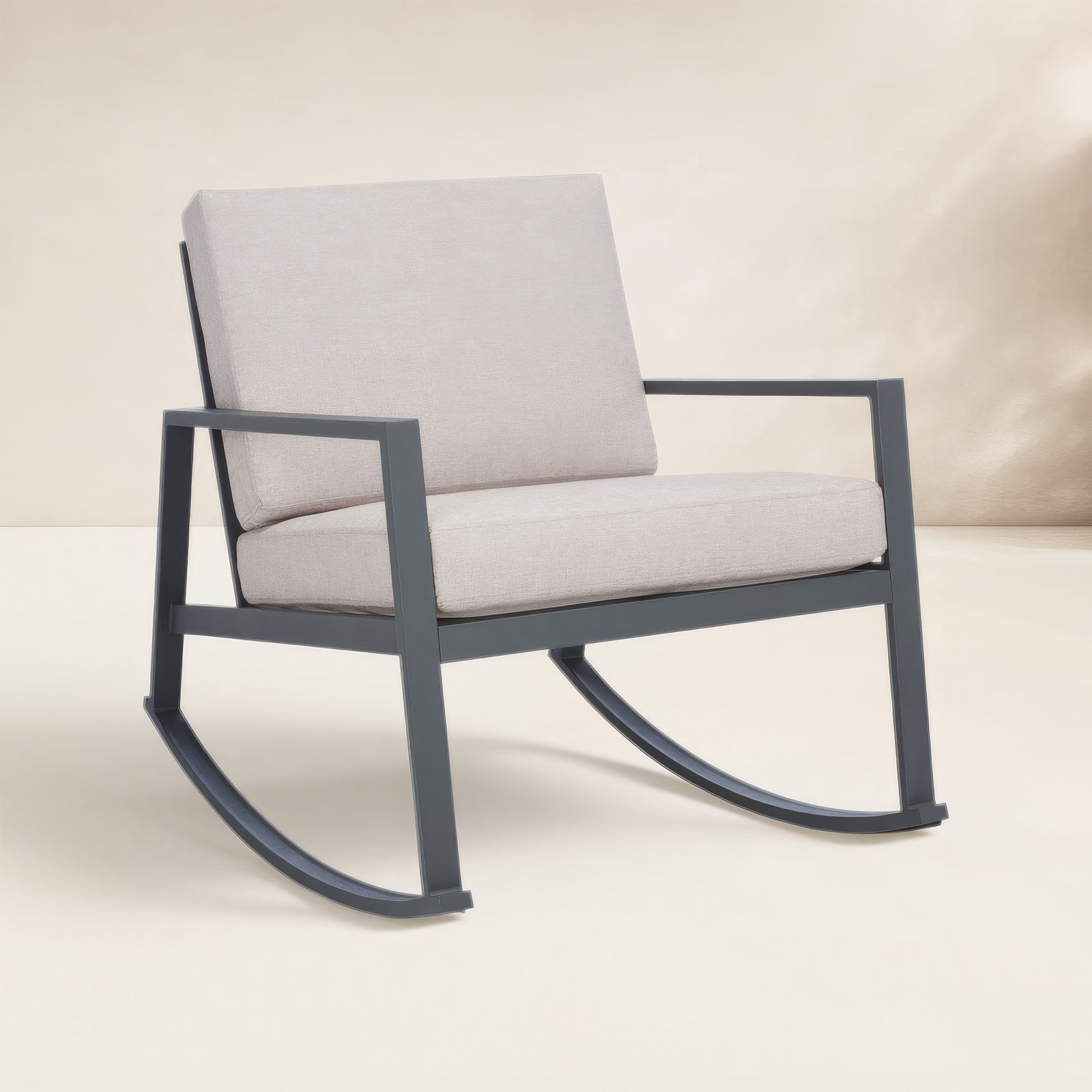 Outdoor Chair with Sunbrella® Cushions, Light Gray Performance Basketweave