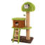  56" Tall Cat Tower With Mushroom-shaped Nest Condo Climbing Ladder Teasing Ball 