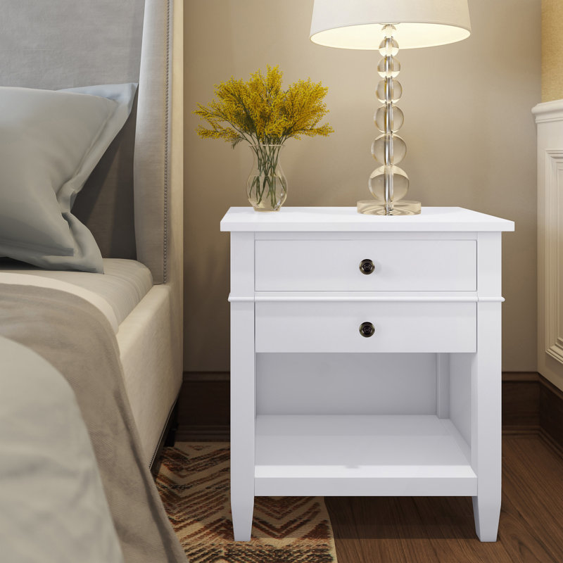 Carlton - Bedside Table - White, White