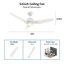 Ventilateur de plafond intelligent à 3 pales avec lumière DEL-403107344-461021577