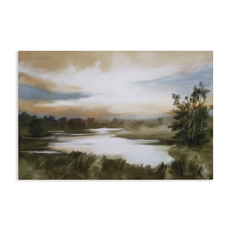 Coucher de soleil sur la toile de campagne, design par Kim Allen, H 24 po x l 36 po