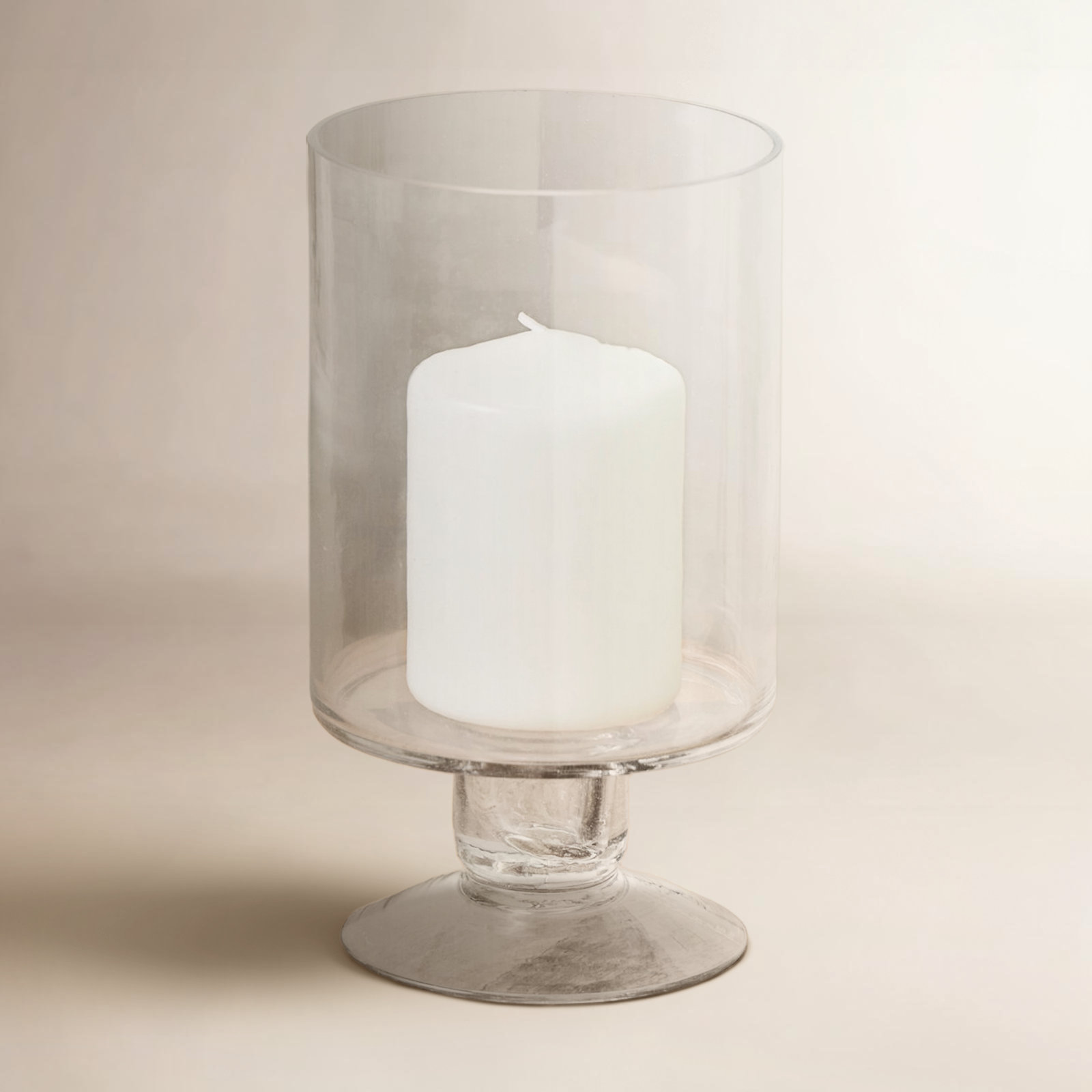 Perry Glass Hurricane Candle Holder, 8.85" H x 4.9" W x 4.9" D