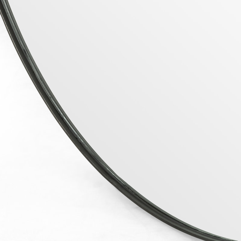 Bellvue Metal Wall Mirror, Black, 47.25" x 47.25"