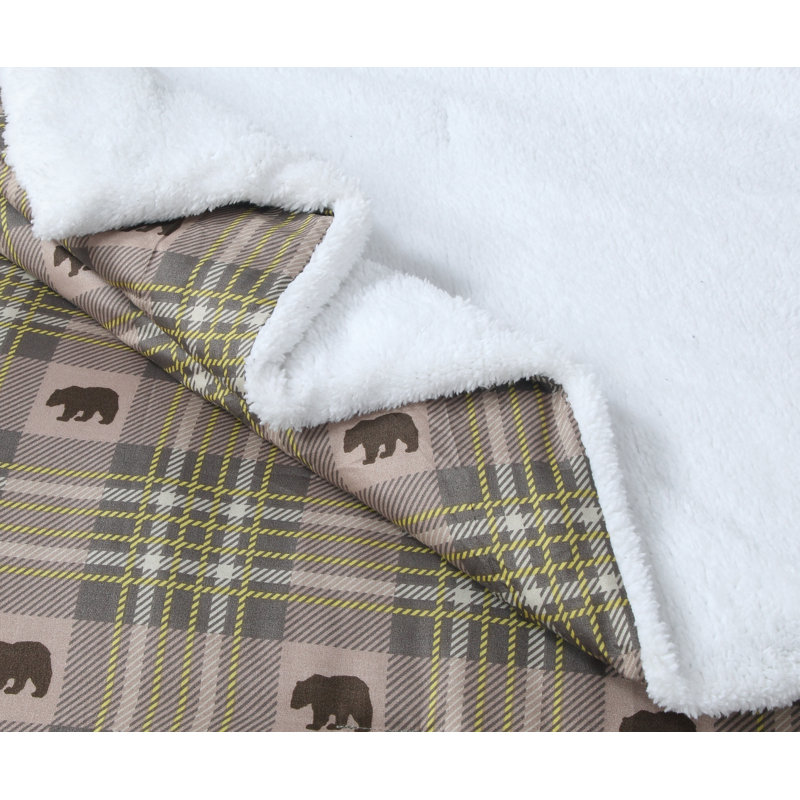 Polyester Plaid Comforter, Twin Comforter + 1 Shams
