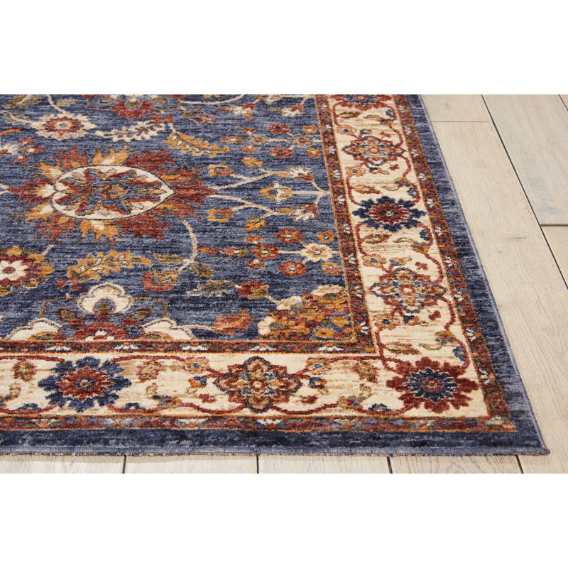 Tapis oriental bleu Westbrook, Tapis de couloir 2 pi 3 po x 7 pi 6 po