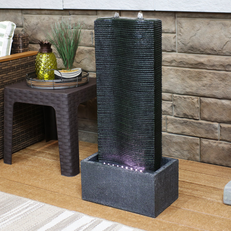 Crass Weather Resistant Floor Fountain with Light