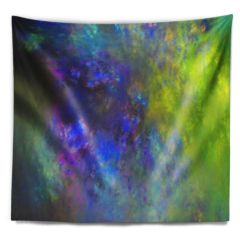 Tapisserie bleu ciel starry abstract blue green, H 78 po x l 92 po