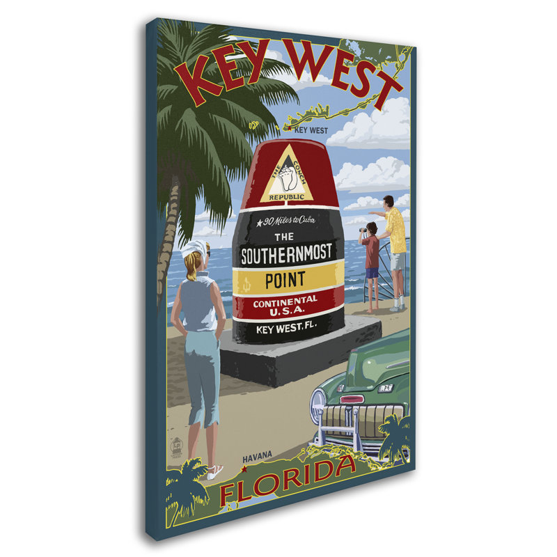 Publicité rétro sur toile Kadey «Travel 63», H 19 po x l 12 po x P 2 po