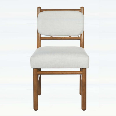 Fabric Upholstered Dining Chairs with Solid Rubber Wood Legs, Comfortable Padded Seating for Modern Dining Rooms, Set of 2