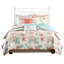 Couette en coton King/King - Corail avec imprimé coquillages, étoiles de mer et coraux pour une ambiance paisible dans la chambre, 6 pièces au style délicat