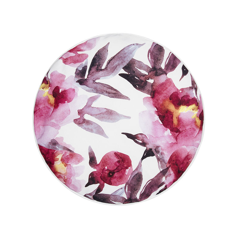 Amarjeet Lanrosso Indoor / Outdoor Floral Circular Scatter Cushion With Filling