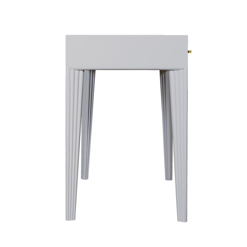 Barcelona Solid Wood Writing Desk, Light Gray