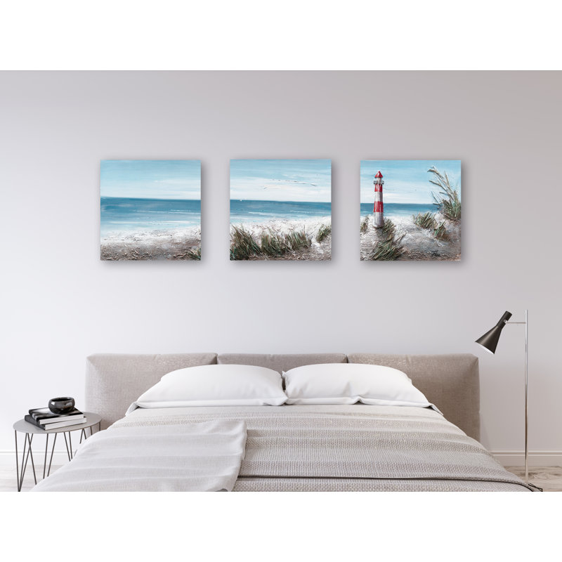 « the phare ii », reproduction de peinture à l’huile à multiples images sur toile tendue