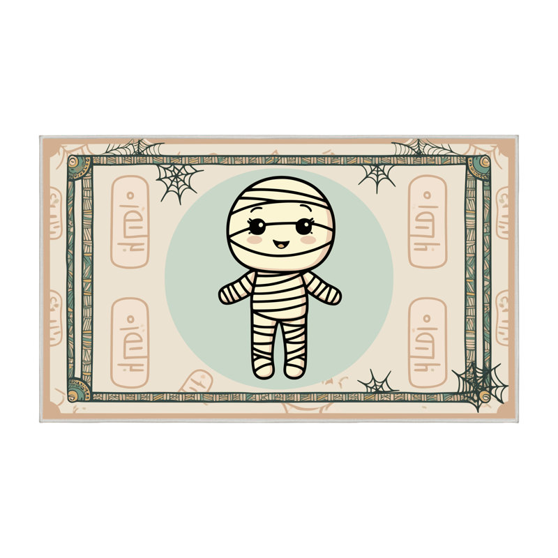 Tapis de vacances d'Halloween The Holiday Aisle®, Rectangulaire 7 pi x 10 pi