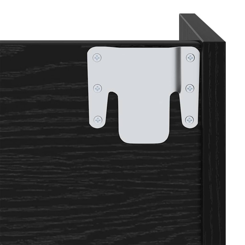 Wall Shoe Cabinets With Shelf 2 Pcs Engineered Wood, Black Oak