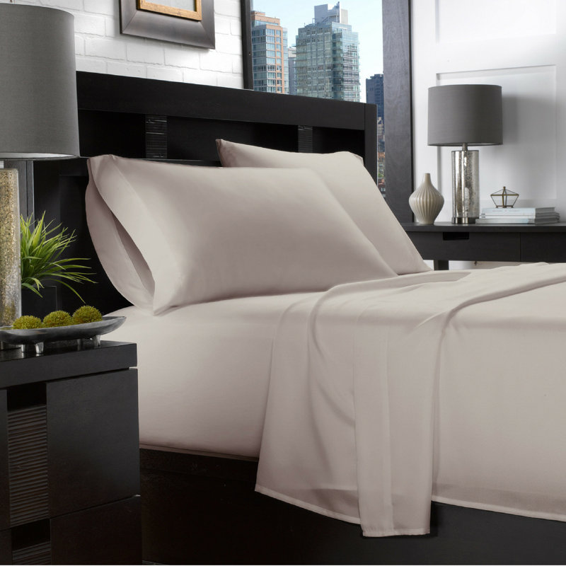 Taupe Full Microfiber Sheet Set with Pillowcases