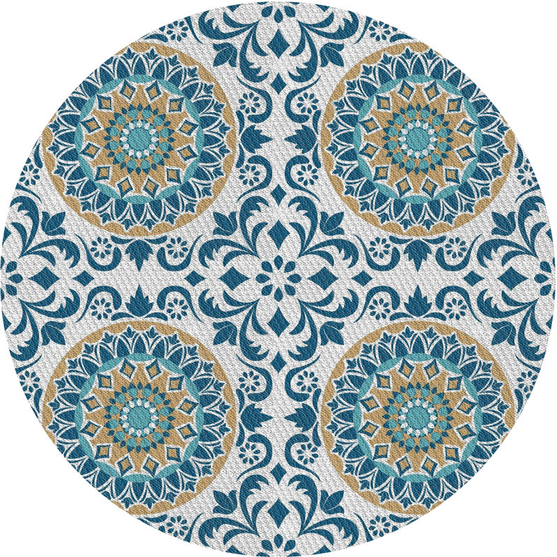 Easter Compton Damask Indoor Rug, Round 3'