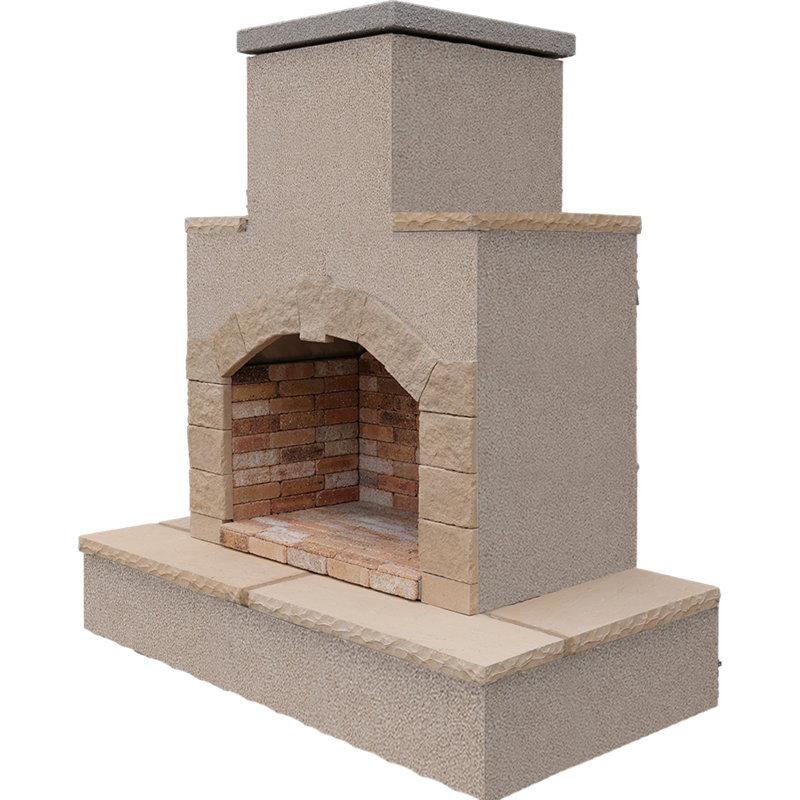 Rectangle Stucco Propane Smokeless Outdoor Fireplace