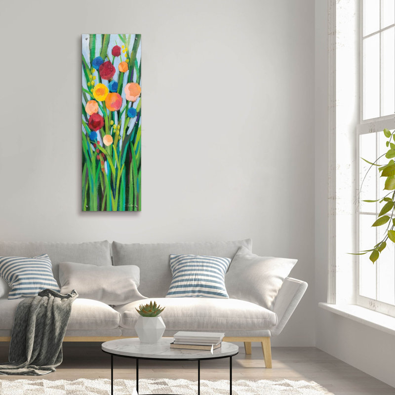  «Flowers In May 1» par Silvia Vassileva, art mural en verre acrylique, 16 po x 48 po, H 48 po x l 16 po