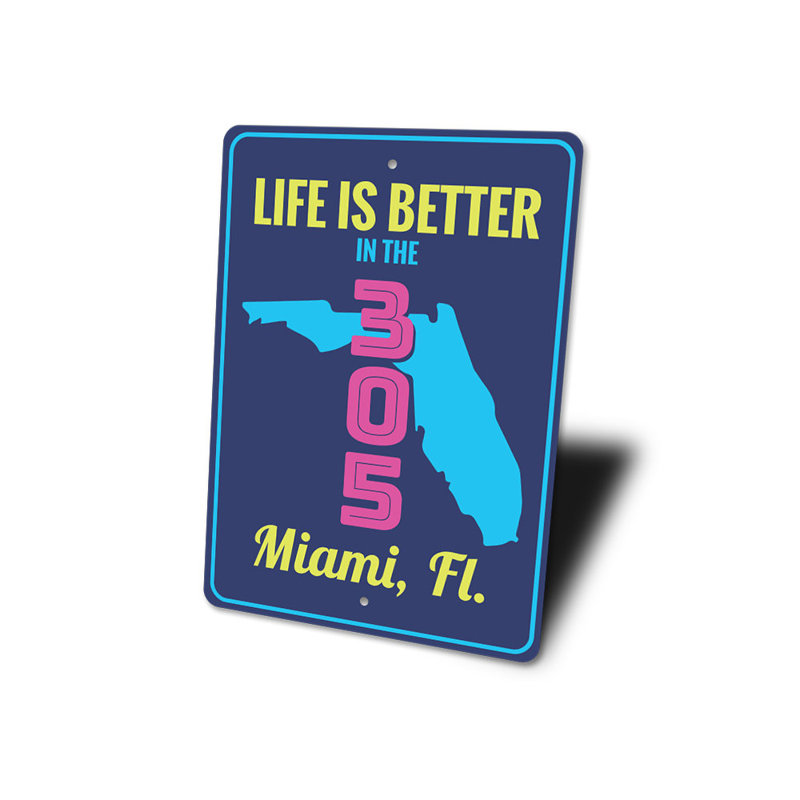 Plaque en aluminium Miami, H 14 po x l 10 po x P 0,04 po