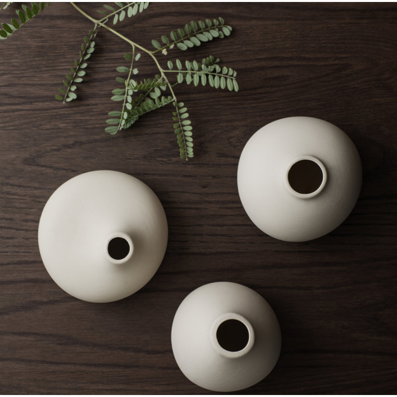 Nona Porcelain Table Vase 3 Piece Set, Bark, 1