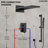 Pressure-Balanced Wall Mounted Shower System, Waterfall & Rainfall Shower Faucet Set with Slide Bar Handheld Shower-109315590
