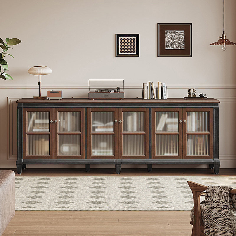Armoire de rangement de style télé rétro de style américain, 28.35"H x 78.74"L x 15.75"W