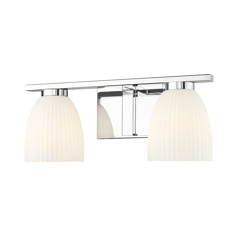 Coiffeuse Mateo, Deux lumières, Chrome chrome, H 6,5 po x l 16 po x P 6,5 po