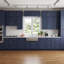 Armoire murale bleu marine Shaker, structure en bouleau massif, boîte d'armoire en contreplaqué, tablette réglable, finition matte douce, plusieurs tailles-134530630