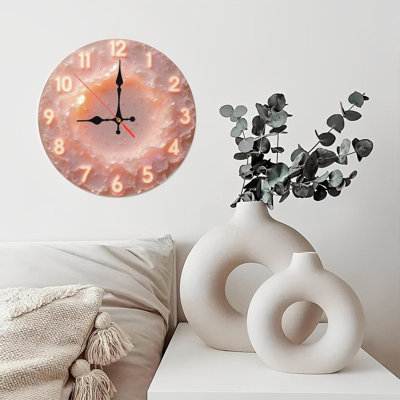 Glowing Clock Face Pink Droplets