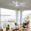 42" 5-blade Indoor Tropical Flush Mount Ceiling Fan With Light And Remote/app Control-2047448057