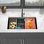 Évier de cuisine noir en acier inoxydable de calibre 16 pour station de travail encastrable 33 po x 19 po x 10 po Gunmetal