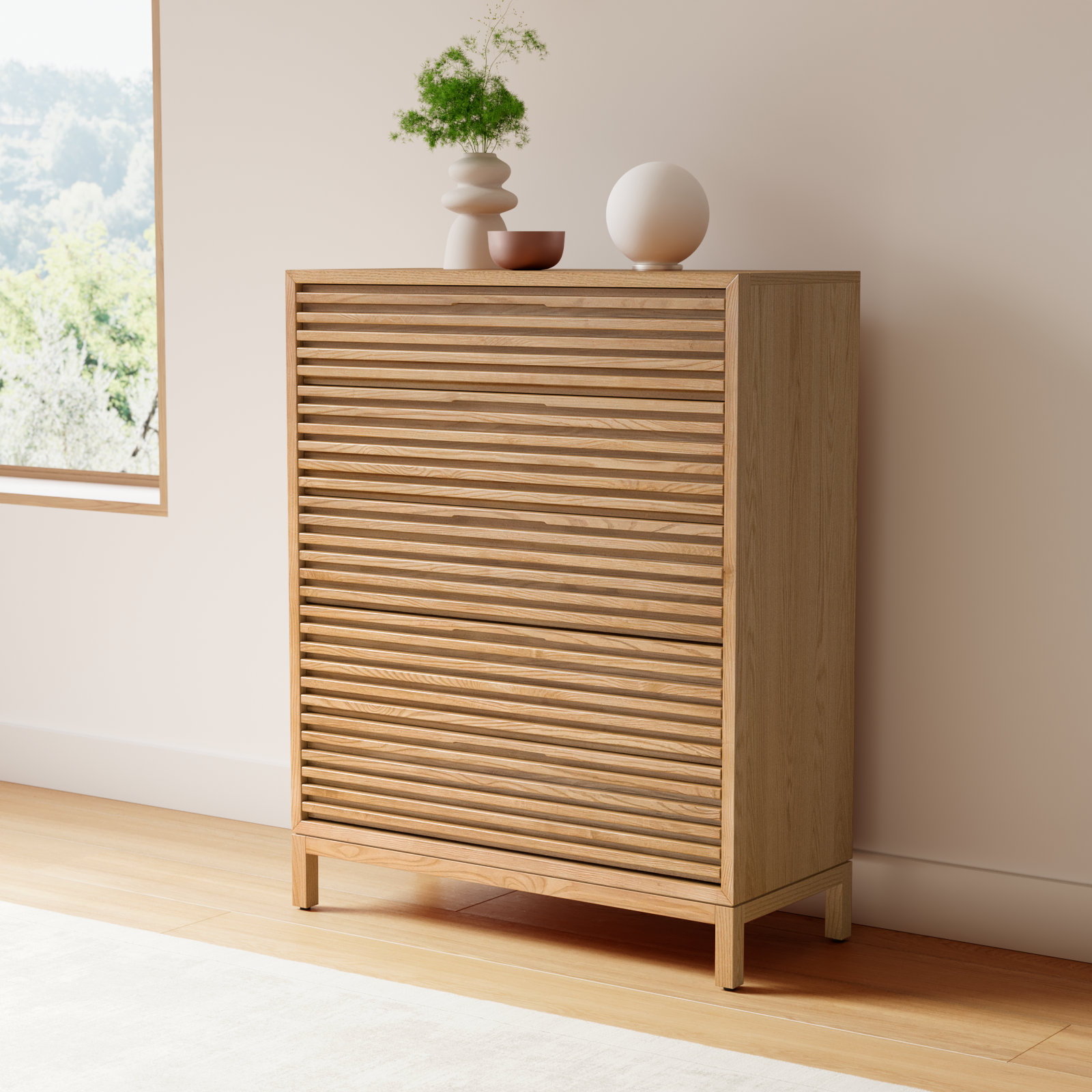 Finnian 5 - Drawer Dresser, Light Oak