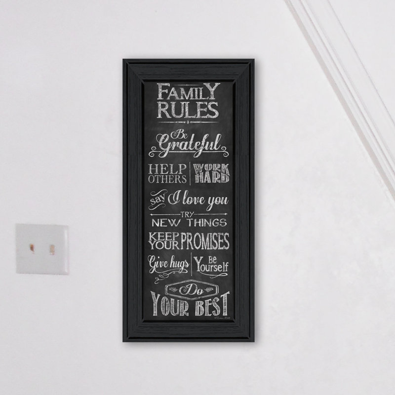 Family Rules 1, impression encadrée noire
