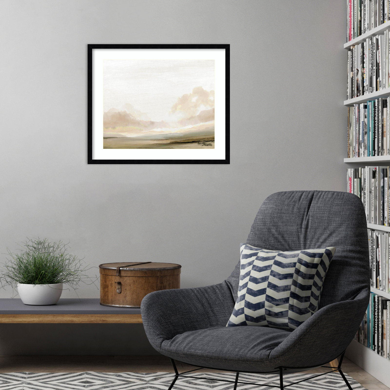 Southern Landscape Print by Dan Hobday, Black, 21" H x 25" W x 1" D
