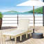 Chaise longue d'extérieur inclinable avec 4 chaises de patio réglables et confortables