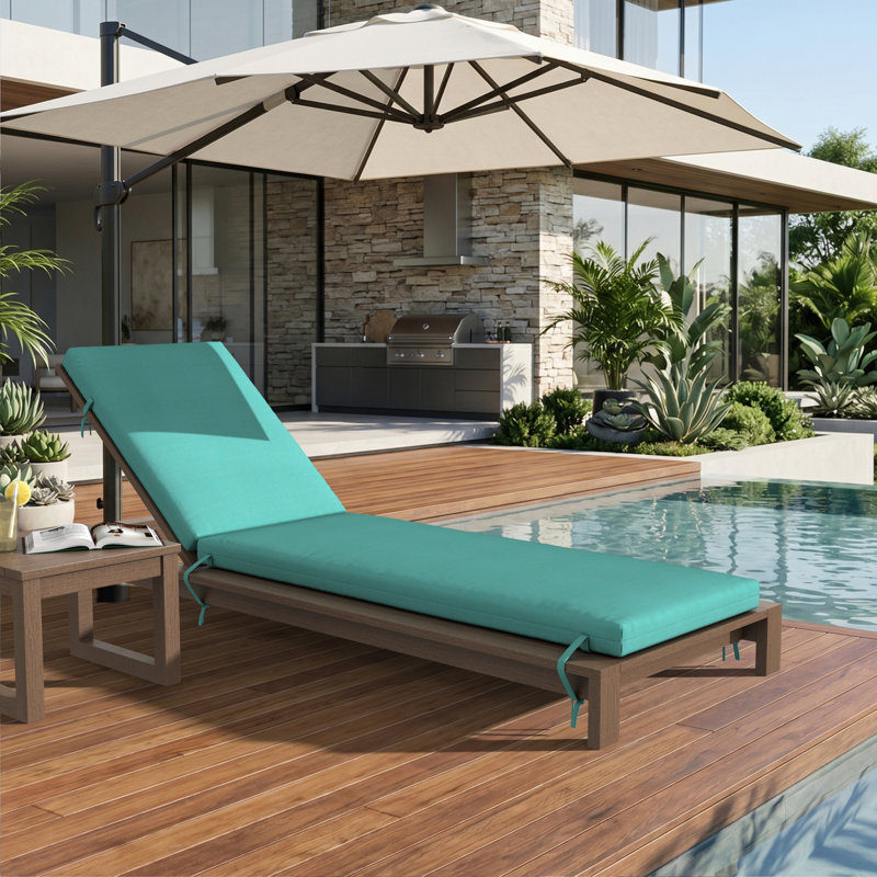 Lani Sunbrella® Outdoor Chaise Lounge Cushion, 21" W x 78" D, Sunbrella Bliss Breeze