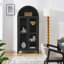 Armoire de rangement arquée avec lampe, cloisons réglables en verre-749850473