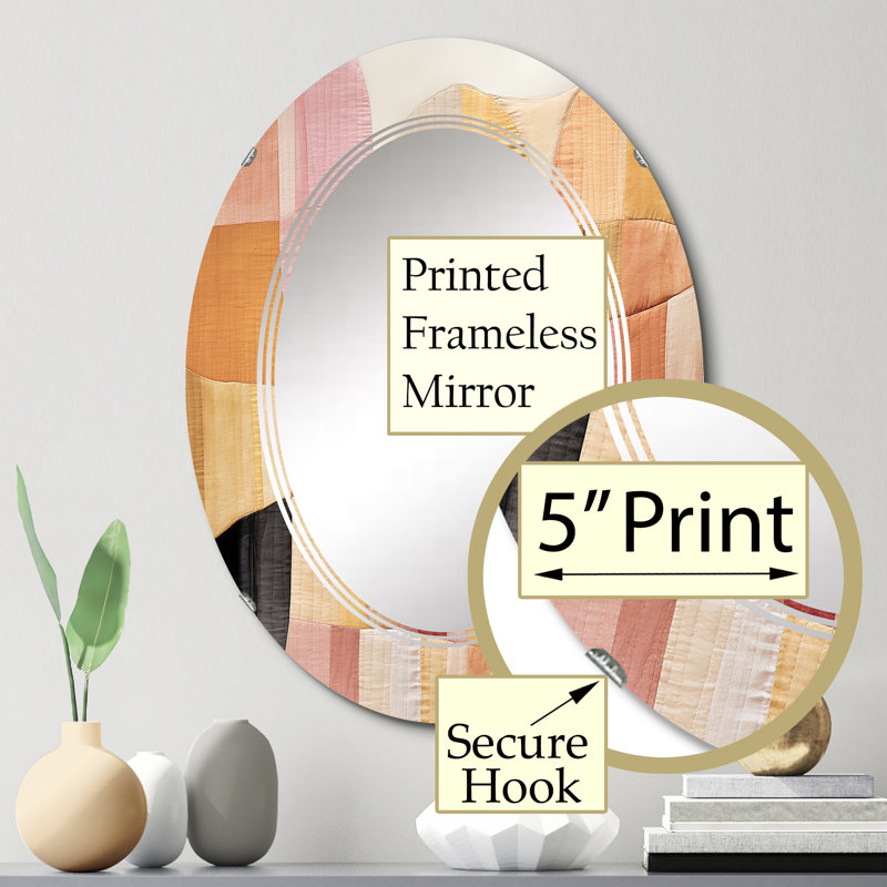 Eyron - Miroir mural moderne ovale, 30 po x 20 po