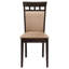 Ensemble de 2 chaises de salle à manger transitionnelles en bois brun cappuccino