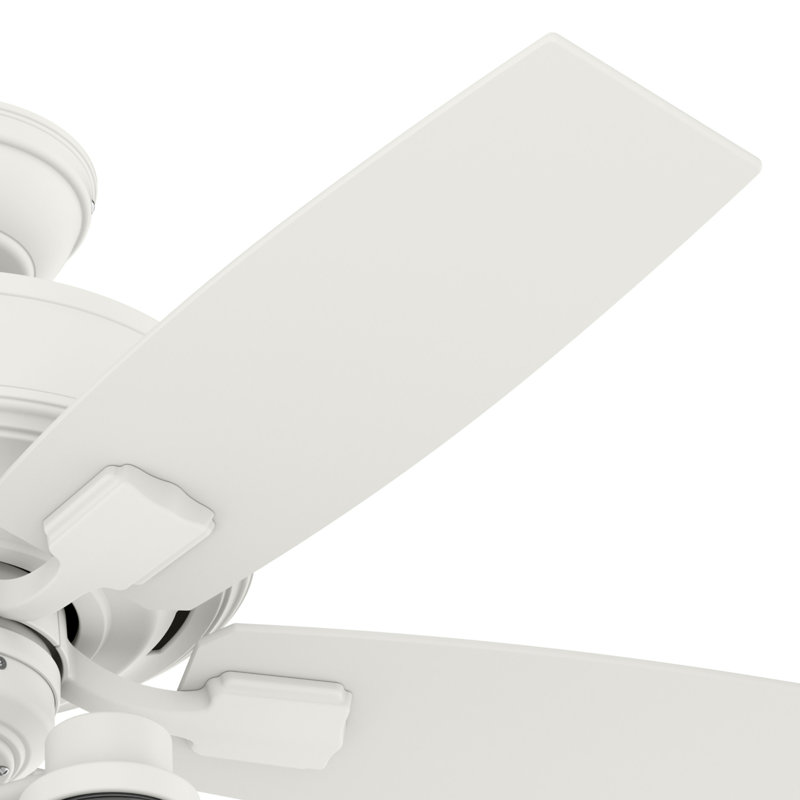 44" Bennett 5 - Blade Standard Ceiling Fan with Lights and Remote, White
