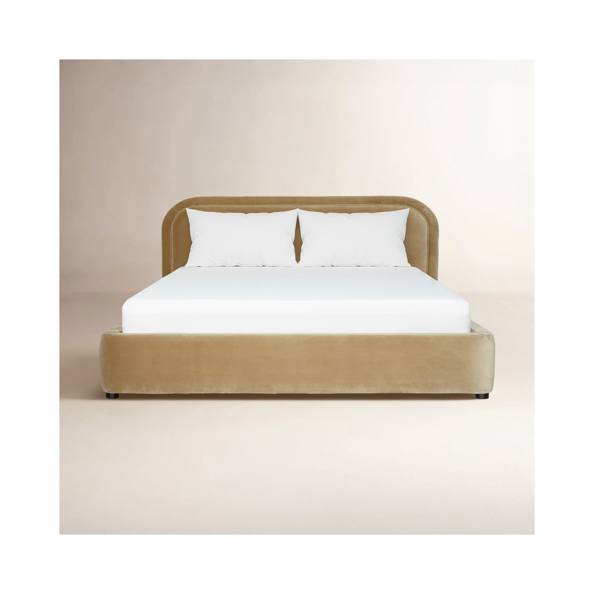 Paola Upholstered Panel Bed, Camel, King