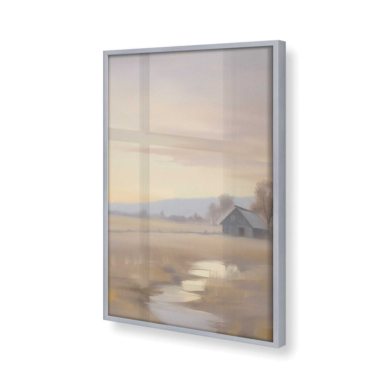 «Serene Sunset Over Fields II», Chrome poli, H 17,25 po x l 13,25 po 