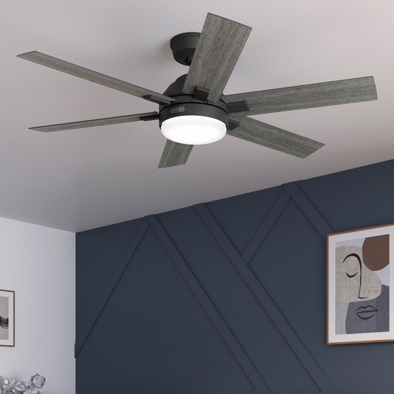 Ventilateur 52 po avec ensemble d'éclairage et télécommande ENERGY STAR® 52 po Georgetown, Noir, Gris / Noir mat