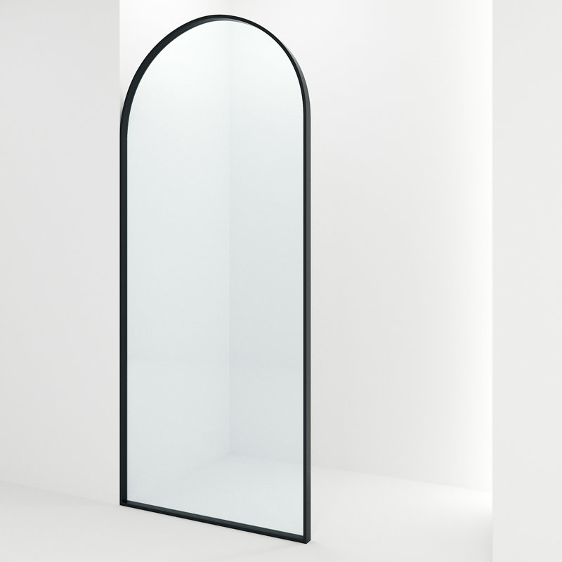 Écran de douche à cadre fixe l 34 "x H 78" avec verre transparent 3/8 "Arden, Noir mat