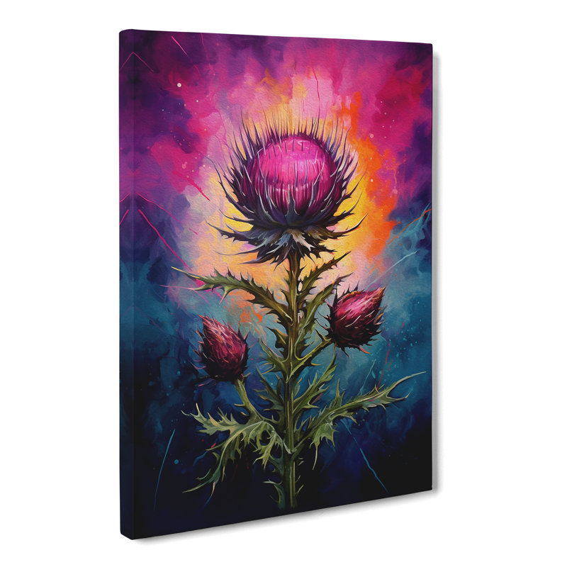 Thistle Tachisme - Wrapped Canvas, 50cm H x 35cm W x 3cm D