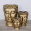 Buddha Head Small Planter, Concrete Effect Indoor Plant Pot, Face Flower Pot, Decorative Pot Cover-1120853926-1120853927