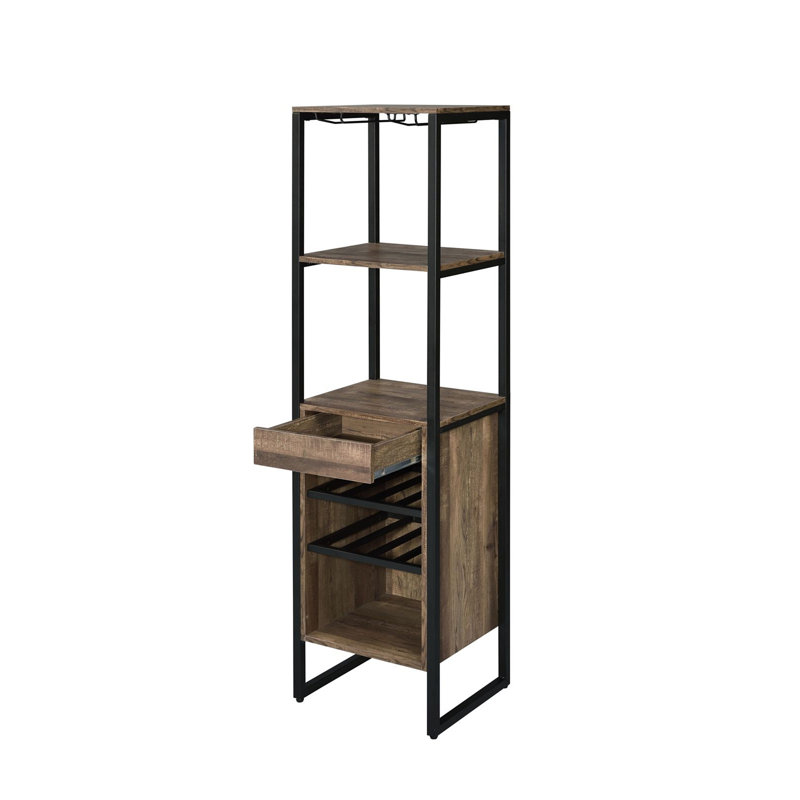 Sibyll Square Wine Rack in Weathered Oak